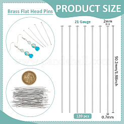 120Pcs Brass Flat Head Pins&nbsp;FIND-BC0019-23P