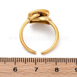 304 Stainless Steel Open Cuff Rings for Women&nbsp;LS-RJEW-M060-01G-19