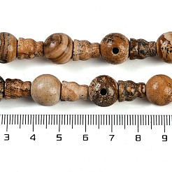 Natural Picture Jasper 3-Hole Guru Beads Strands&nbsp;G-H064-E06-01