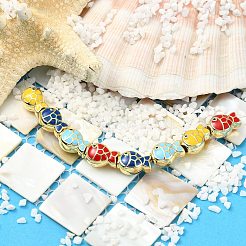8Pcs 4 Colors Brass Enamel Beads&nbsp;KK-CJ0005-52