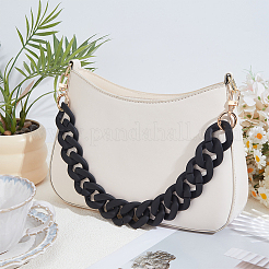 1Pc Black Frosted Opaque Acrylic Cuban Link Chain Bag Handles&nbsp;FIND-CN0002-55