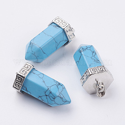 Natural/Synthetic Mixed Stone Pointed Pendants&nbsp;G-E442-03