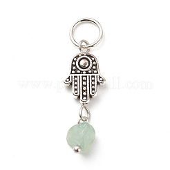 7Pcs 7 Styles Chakra Natural & Synthetic Mixed Stone Chips Alloy Pendants&nbsp;PALLOY-JF01778-06