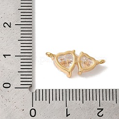 Brass Micro Pave Clear Cubic Zirconia Charms&nbsp;KK-M294-24G
