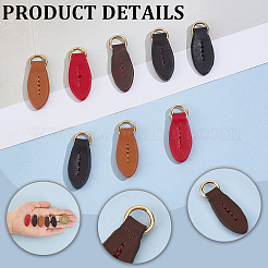 10Pcs 5 Colors Cattlehide Zipper Heads&nbsp;PURS-CL0001-19A