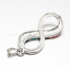 Mixed Shape Chakra Jewelry Brass Natural & Synthetic Mixed Stone Pendants&nbsp;KK-J298-M3-NR