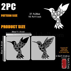 2Pcs 2 Styles PET Hollow Out Drawing Painting Stencils&nbsp;DIY-WH0394-0373
