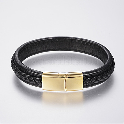 Braided Leather Cord Bracelets&nbsp;BJEW-H561-08F