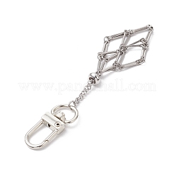 Stainless Steel Braided Chain Macrame Pouch Empty Stone Holder Pendant Decorations&nbsp;HJEW-JM02056