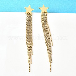 Rack Plating Brass Star Ear Studs&nbsp;EJEW-P226-15G