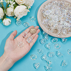 60Pcs Transparent Acrylic Bead Caps&nbsp;OACR-NB0001-55B
