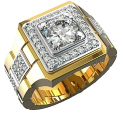 Square Alloy with Crystal Rhinestone Finger Rings&nbsp;FS-WG4A2D8-02