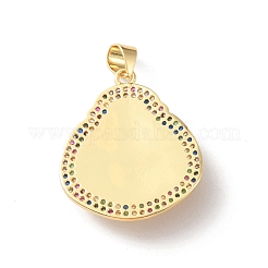 Rack Plating Brass Micro Pave Cubic Zirconia Pendants&nbsp;KK-F852-16G