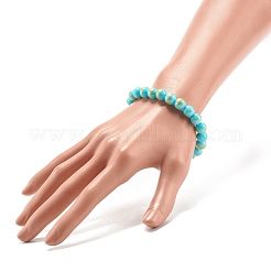 Natural Mashan Jade Round Beaded Stretch Bracelet&nbsp;BJEW-JB07970-02