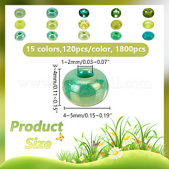 1800Pcs 15 Colors Glass Round Seed Beads&nbsp;SEED-AR0001-18