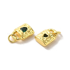 Brass Micro Pave Cubic Zirconia Pendants&nbsp;KK-H461-06G-02
