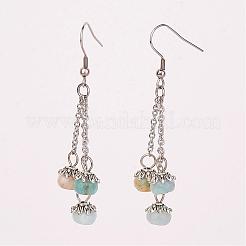 Natural Gemstone Dangle Earrings&nbsp;EJEW-JE02242