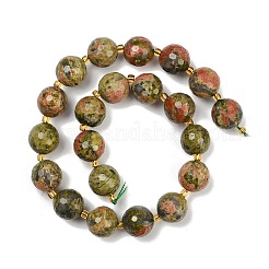 Natural Unakite Beads Strands&nbsp;G-C249-A174-16mm