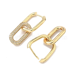 Brass Micro Pave Cubic Zirconia Huggie Hoop Earrings&nbsp;EJEW-G274-09G-02