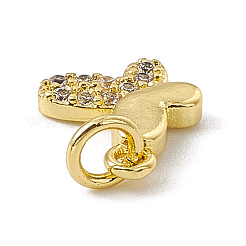 Brass Micro Pave Clear Cubic Zirconia Butterfly Charms&nbsp;ZIRC-F132-92G
