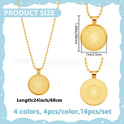 16Pcs 4 Colors Iron Ball Chain Necklaces Making&nbsp;NJEW-DR00011