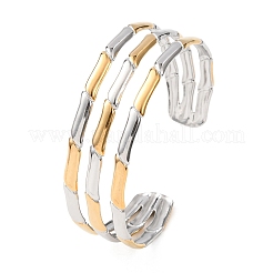 304 Stainless Steel Multi-layered Cuff Bangles for Women&nbsp;BJEW-G780-02GP