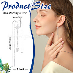 1 Pair 925 Sterling Silver Star Ear Thread&nbsp;EJEW-ME0001-05