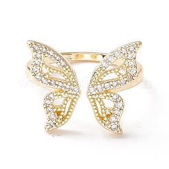 Butterfly Clear Cubic Zirconia Cuff Ring&nbsp;LS-RJEW-D117-05G