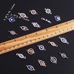 20Pcs Eye Enamel Charm Connector Mixed Shape Evil Eye Charm Assorted Evil Eye Connector for Jewelry Necklace Bracelet Earring Making Crafts&nbsp;JX220A