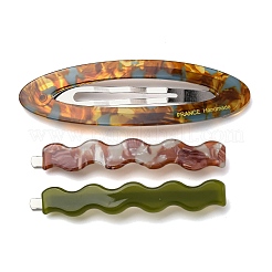 3Pcs Alloy Resin Alligator Hair Clips&nbsp;OHAR-B007-07