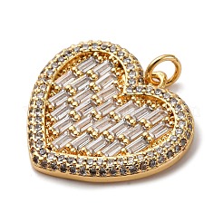 Brass Micro Pave Clear Cubic Zirconia Pendants&nbsp;KK-U076-21G