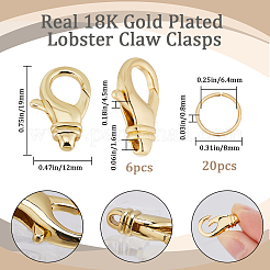 6Pcs Brass Lobster Claw Clasps&nbsp;DIY-BBC0001-54