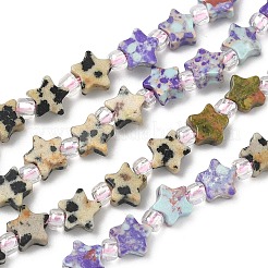 4 Styles Synthetic Imperial Jasper & Natural Picture Jasper & Unakite & Dalmatian Jasper Beads Strands&nbsp;G-D095-A04