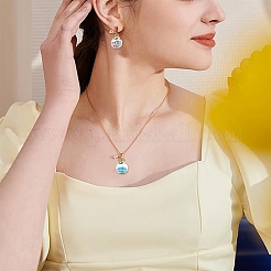 50Pcs 10 Colors Glass Round Pendants&nbsp;GLAA-YW0004-54