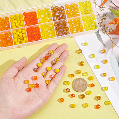 7 Strands 7 Style Electroplate Transparent & Opaque Solid Color Glass Beads Strands&nbsp;EGLA-HY0001-03A