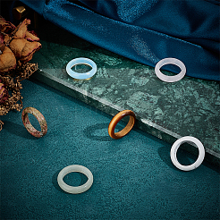6Pcs 6 Styles Natural & Synthetic Gmestone Finger Rings for Unisex&nbsp;RJEW-BC0001-25