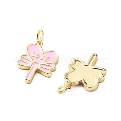 Brass Enamel Pendants&nbsp;KK-L237-025G-01