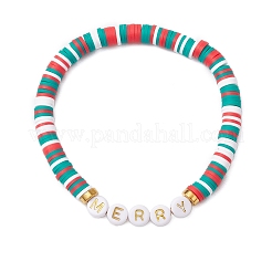 5Pcs 5 Styles Polymer Clay & Acrylic Beaded Stretch Bracelets&nbsp;BJEW-JB11071
