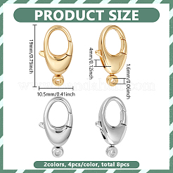 8Pcs 2 Colors Brass Lobster Claw Clasps&nbsp;FIND-PH0026-19