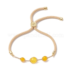 Natural Mixed Gemstone Round Beaded Slider Bracelets&nbsp;BJEW-JB11054