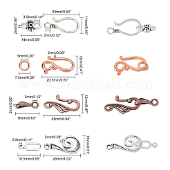 Tibetan Style Hook and Eye Clasps&nbsp;TIBE-PH0005-13