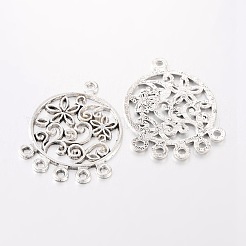 Tibetan Style Alloy Flat Round Chandelier Component&nbsp;X-EA269Y