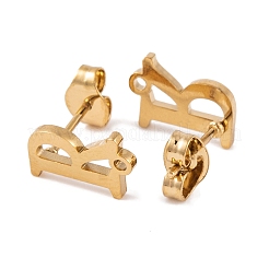 Ion Plating(IP) 304 Stainless Steel Stud Earrings&nbsp;FIND-Q103-01R-G
