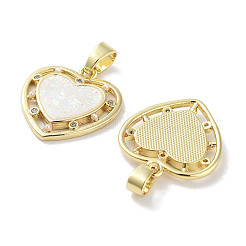 Brass Micro Pave Clear Cubic Zirconia Pendants&nbsp;KK-L213-012G