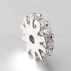 Brass Micro Pave Cubic Zirconia Spacer Beads&nbsp;ZIRC-M037-01P-RS