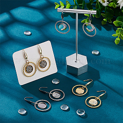 12 Pair 2 Color Glass Blank Dome Dangle Earrings&nbsp;EJEW-AB00020