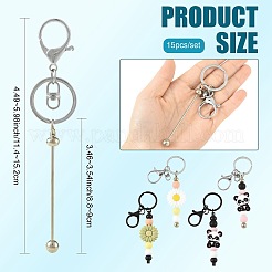 15Pcs Alloy Beadable Keychain Bar Keychains&nbsp;KEYC-FS00048