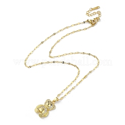 Brass with Rhinestone Bear Pendant Necklaces&nbsp;NJEW-Z026-03C