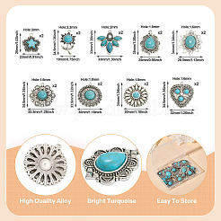 18Pcs 9 Style Tibetan Style Alloy Pendants&nbsp;FIND-TA0003-76