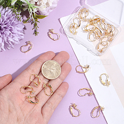 30Pcs 3 Styles Brass Micro Pave Clear Cubic Zirconia Leverback Earring Findings&nbsp;KK-BBC0027-45